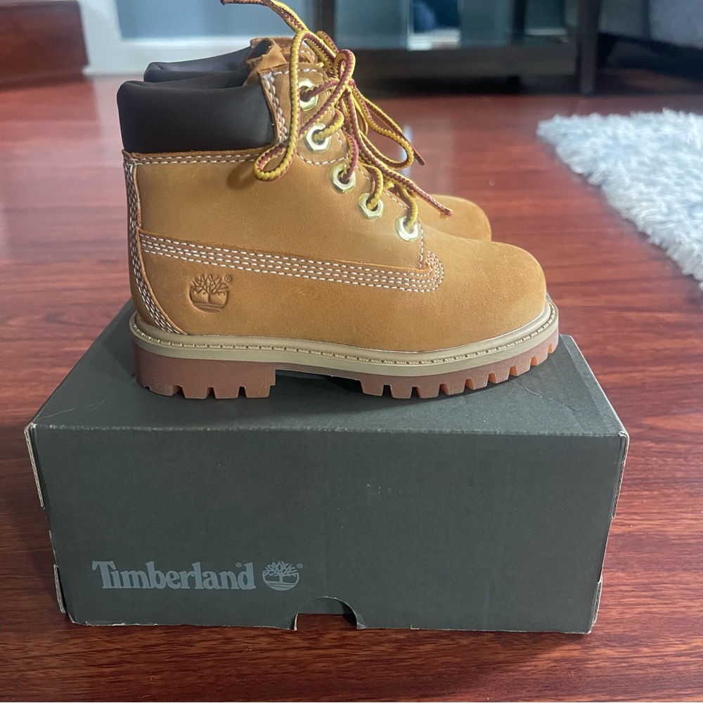 Toddler Timberland Tan and Brown Boots Rugged Design